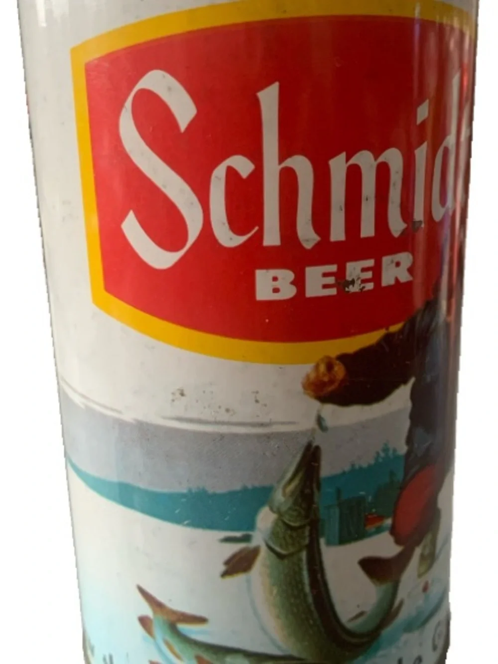 Vintage Beer Can Schmidt Beer Ice Fishing Empty Steel Can